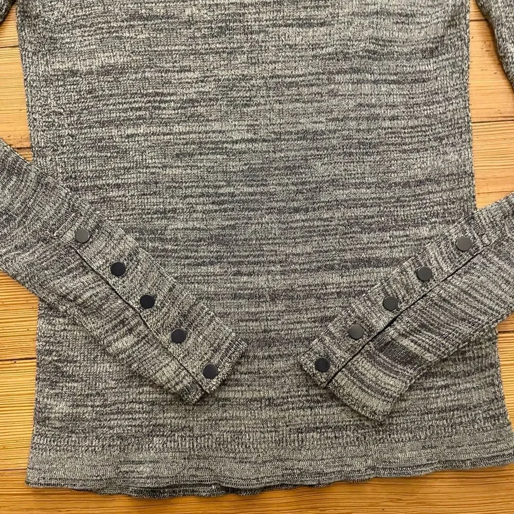 J. Crew ribbed pullover sweater with snap sleeves. Size S.